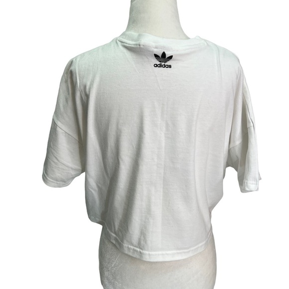𝅺NWOT Adidas Originals LGR Logo Tee White Cropped Size XS - Picture 7 of 13